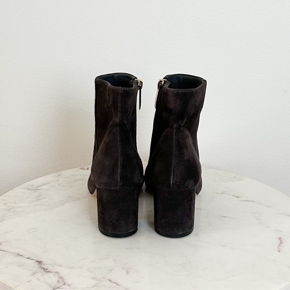 L'AGENCE NEW Jeanne Block Heel Bootie Charcoal Gray Pointed Toe Size 8.5 38.5 EU - Picture 7 of 8